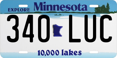 MN license plate 340LUC