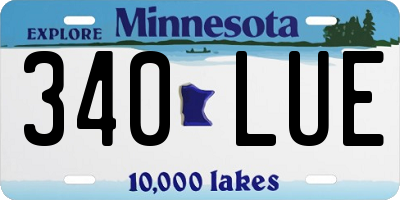 MN license plate 340LUE