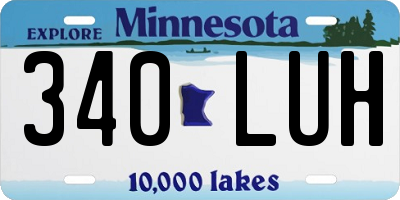 MN license plate 340LUH