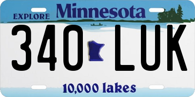MN license plate 340LUK