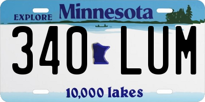 MN license plate 340LUM