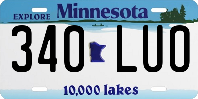 MN license plate 340LUO