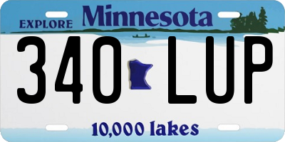 MN license plate 340LUP