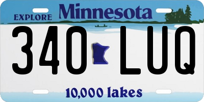 MN license plate 340LUQ