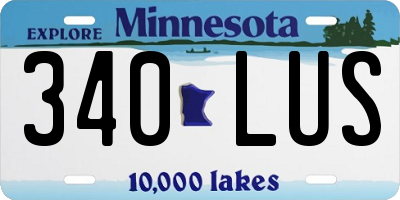 MN license plate 340LUS
