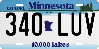 MN license plate 340LUV