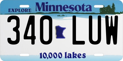 MN license plate 340LUW