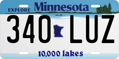 MN license plate 340LUZ