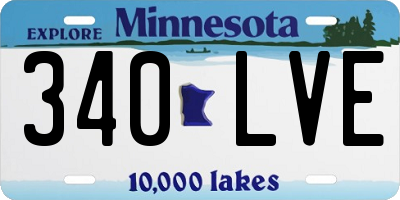 MN license plate 340LVE