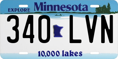 MN license plate 340LVN