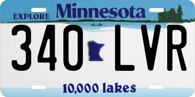 MN license plate 340LVR