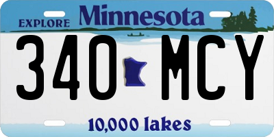 MN license plate 340MCY