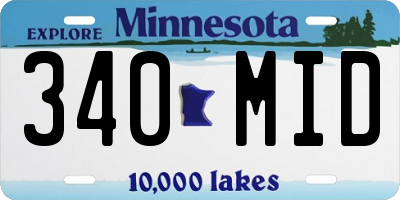 MN license plate 340MID