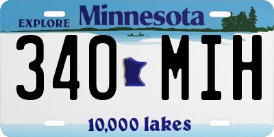 MN license plate 340MIH