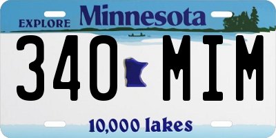 MN license plate 340MIM