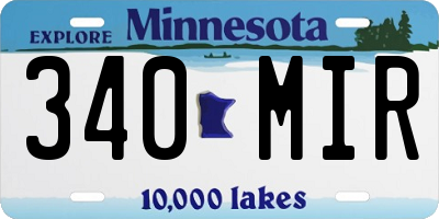 MN license plate 340MIR