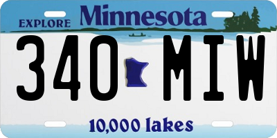 MN license plate 340MIW