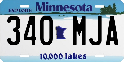 MN license plate 340MJA