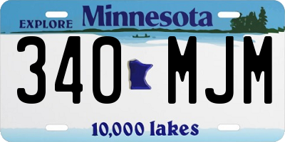 MN license plate 340MJM