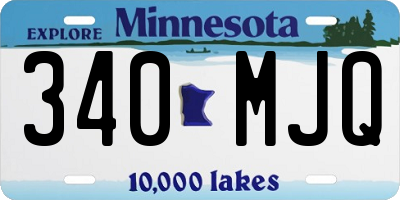 MN license plate 340MJQ