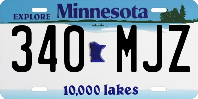 MN license plate 340MJZ
