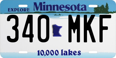 MN license plate 340MKF