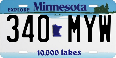 MN license plate 340MYW