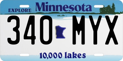 MN license plate 340MYX