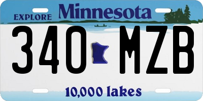 MN license plate 340MZB