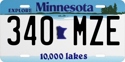 MN license plate 340MZE