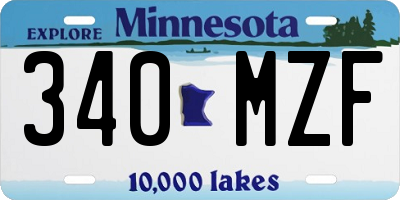 MN license plate 340MZF