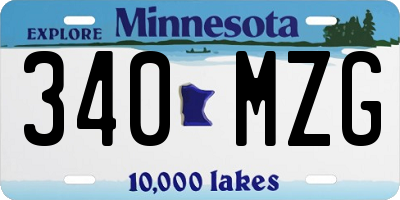 MN license plate 340MZG