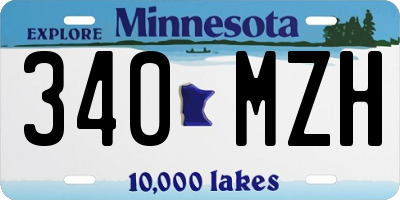 MN license plate 340MZH
