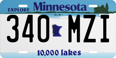 MN license plate 340MZI