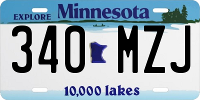 MN license plate 340MZJ