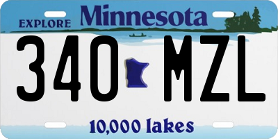 MN license plate 340MZL