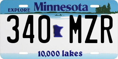MN license plate 340MZR