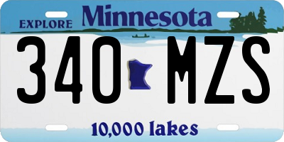 MN license plate 340MZS