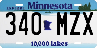 MN license plate 340MZX