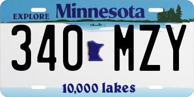 MN license plate 340MZY