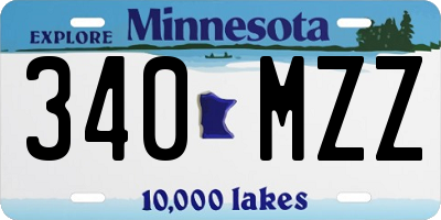 MN license plate 340MZZ