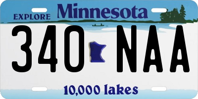 MN license plate 340NAA