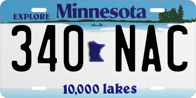 MN license plate 340NAC
