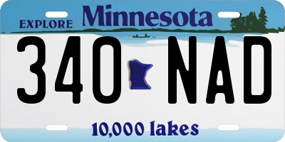 MN license plate 340NAD