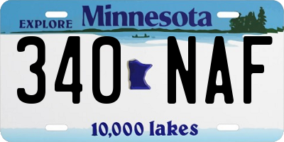 MN license plate 340NAF