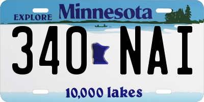 MN license plate 340NAI