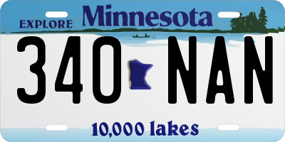 MN license plate 340NAN
