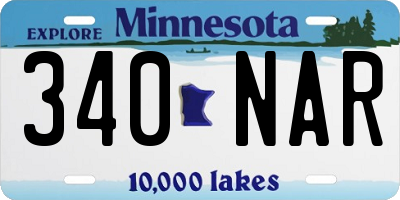 MN license plate 340NAR