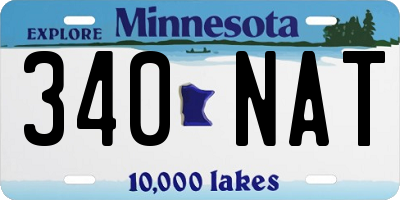 MN license plate 340NAT