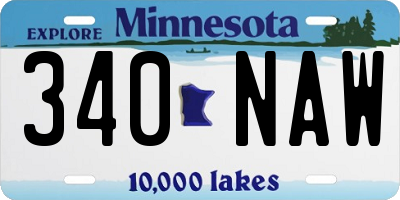 MN license plate 340NAW